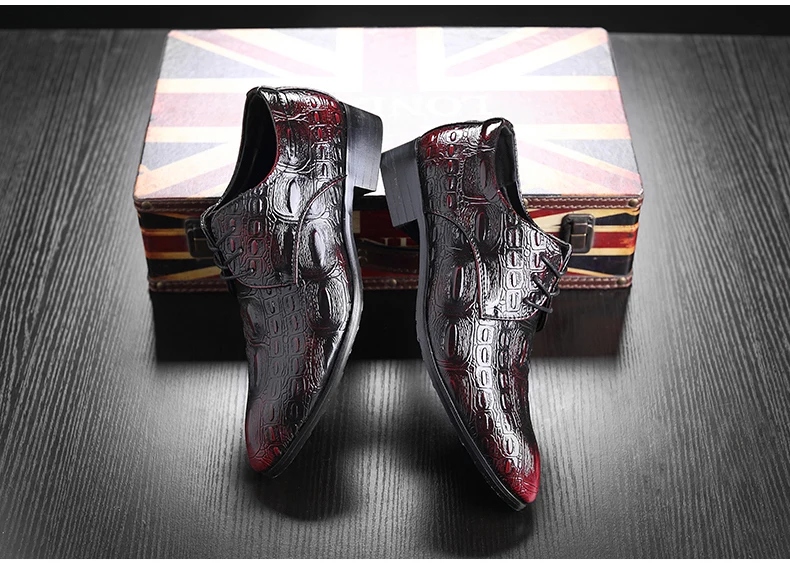Mens Oxfords Shoe Formal Casual Shoes Men Size 46 Oxfords Pu Leather Emboss Crocodile Men Casual Shoes Leather Lace Brogues Shoe (6)