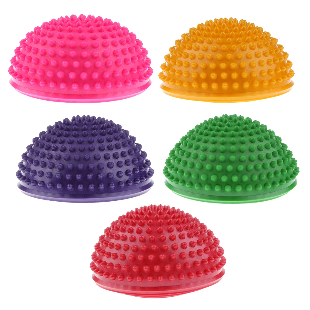 5 Pieces Yoga Half Ball Balance Pods -Hedgehog Styled Balancing Half Domed for Kids - Hedgehog Styled Improve Balance