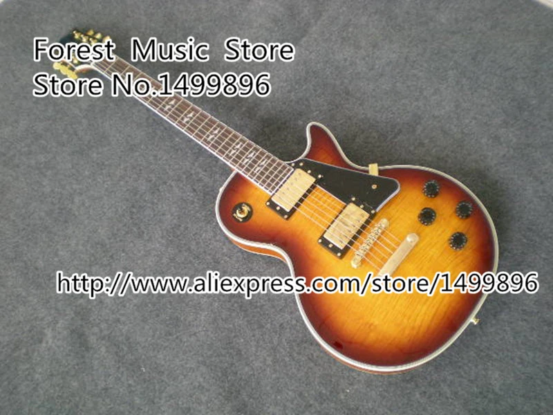 

China Musical Instruments Cherry Sunburst CS Gold Hardware Suneye LP Custom Electric Guitar Lefty Available