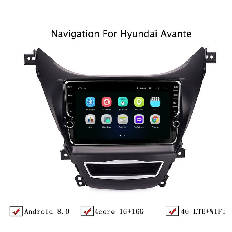 9 &quotAndroid 8 1 автомобильный gps навигатор для hyundai Elantra/Avante 2012 2014 Автомагнитола стерео