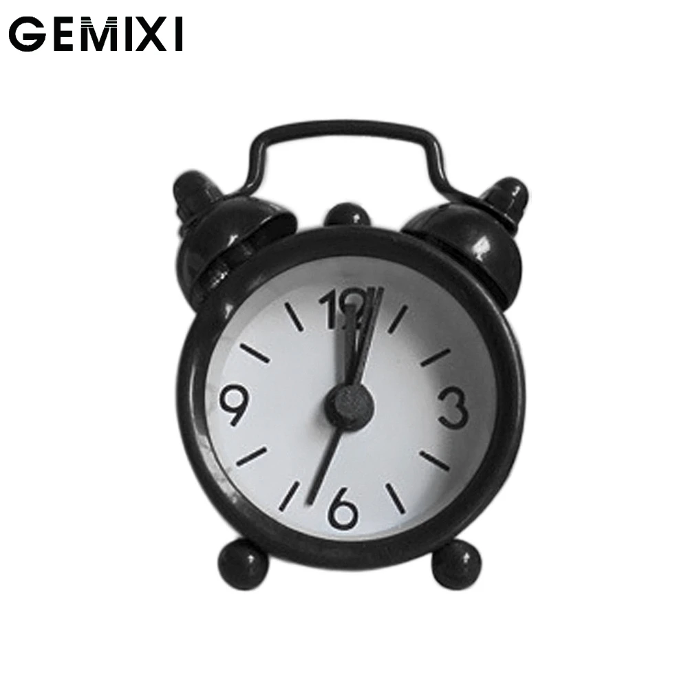 

Retro Portable Cute Mini Cartoon Alarm Clock Round Number Double Bell Desk Table Digital Clock Home Decor Travel Clock LovelyO19