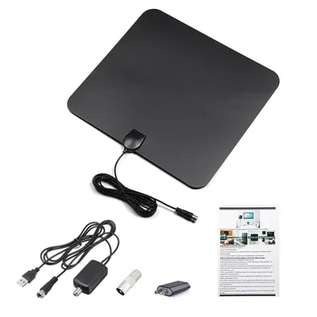 

28-32 dBi 345*325*25mm TV Antenna 1080p F Male Black (Antenna+Adapter+Manual+Illuminated amplifier+Charging head)
