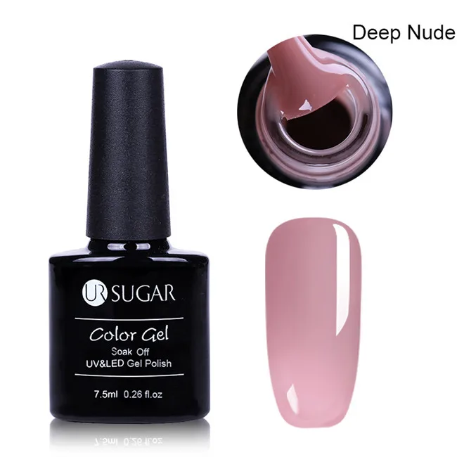 Ur Sugar 7,5 мл быстростроительный полигелевый удлиняющий гель, прозрачный розовый гель для ногтей, гелевый акриловый лак для ногтей - Цвет: Deep Nude