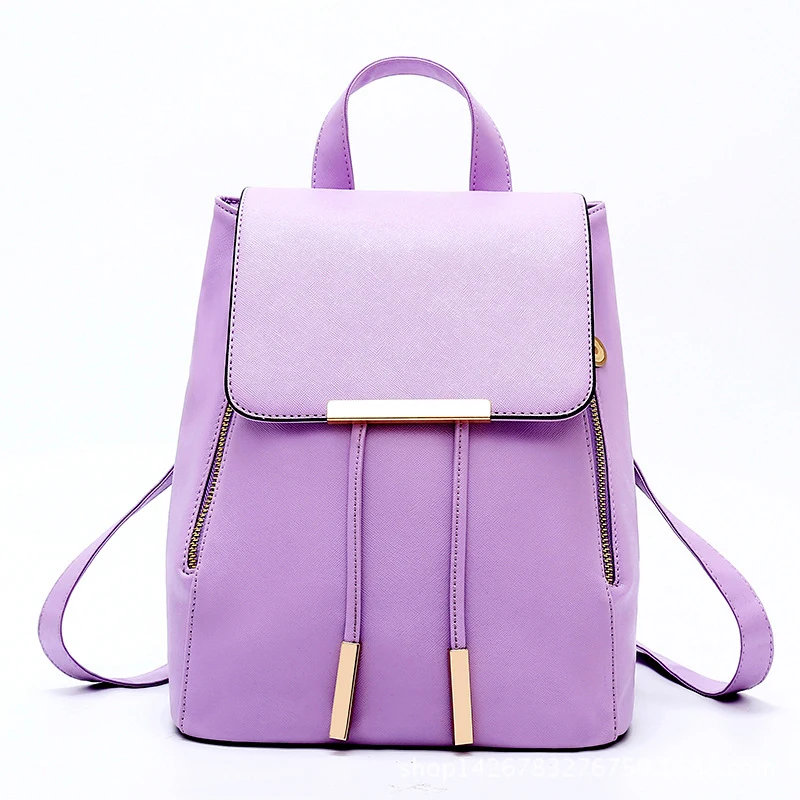 Женские рюкзаки из искусственной кожи; школьные сумки для подростков; Mochila Feminina; рюкзак; Mochilas Mujer - Цвет: Фиолетовый