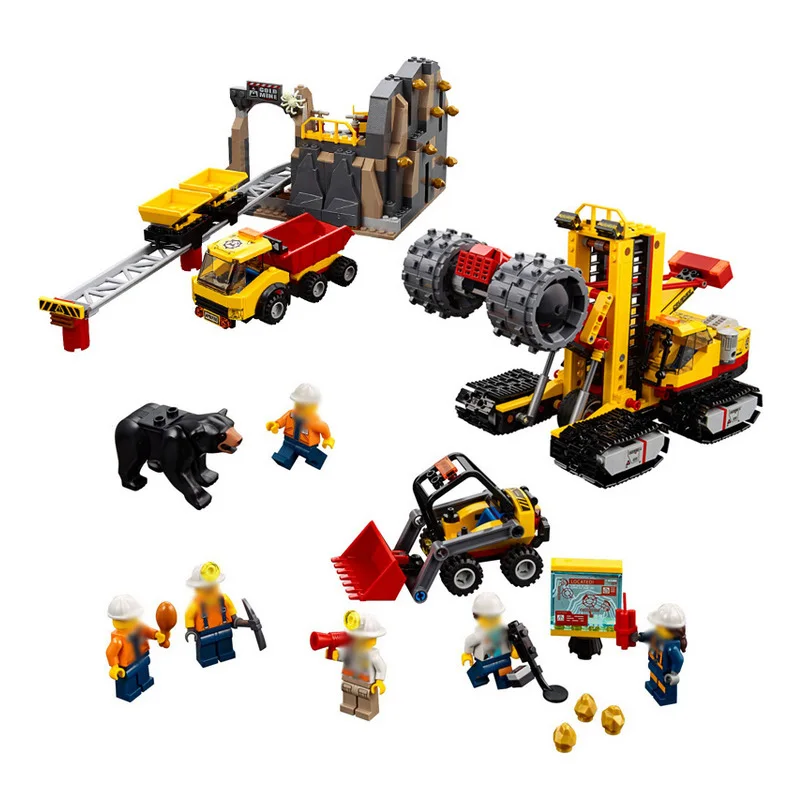 

Lepin 02102 989Pcs Genuine City Series LegoINGlys 60188 Mining Experts Website Set Building Blocks Bricks Funny Toys Model