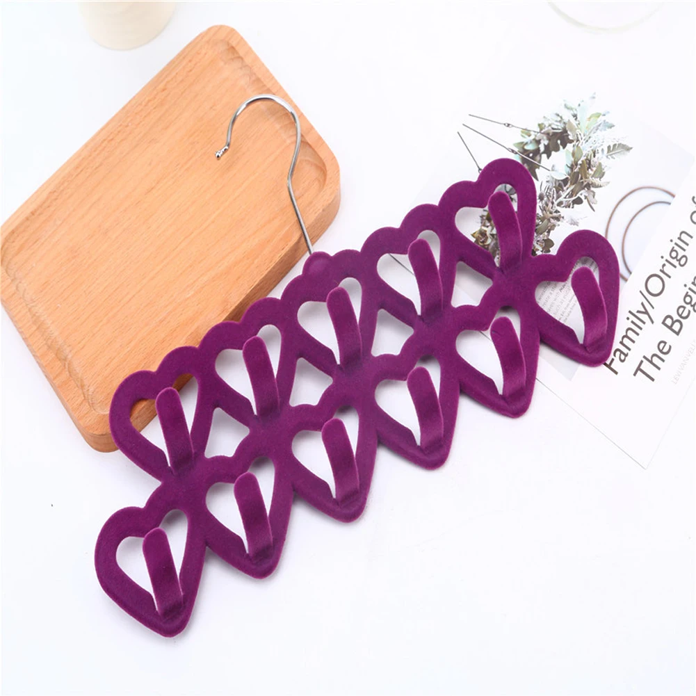 5Pcs Scarf Hanger Antirust 11 Hooks Practical Non Slip Heart Shaped Convenient Portable Home Multifunction No Trace Easy Use