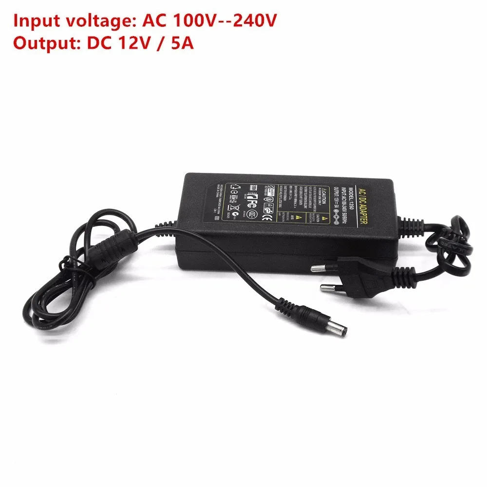 Дешевый Преобразователь напряжения постоянного тока Вход AC100V 240V DC 12 В 5A 60 Вт Мощность адаптер для Светодиодный свет аудио цифровой автомобильный у...