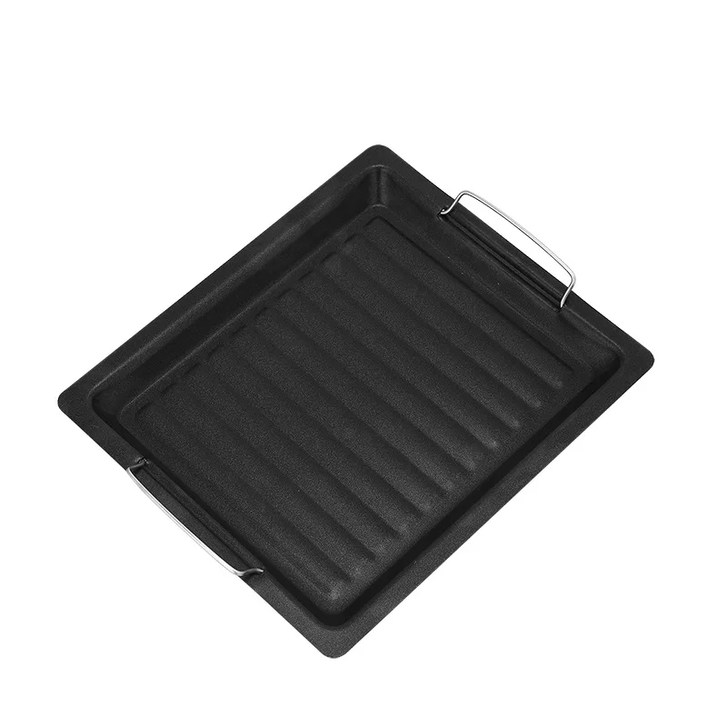 

Grill Pan Durable BBQ Pans Black Griddle Plate Kitchen Outdoor Barbecue Camping Cooking Tools Barbecue Accessories Non-stick Pan