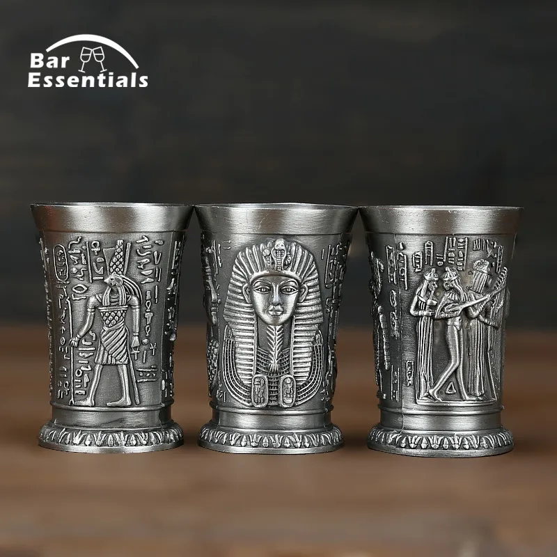 1PCS 40ml Metal Alloy Creative Ancient Egypt Shot Glass Bar Drinkware