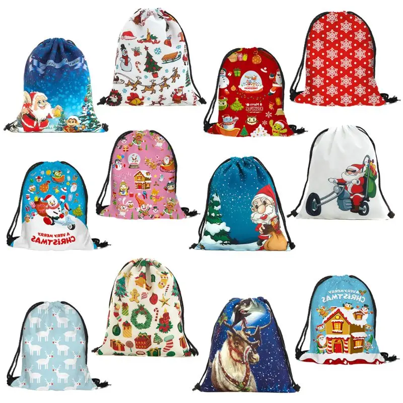 Шнурок Сумка Унисекс Новый Рождественский подарок школьная сумка Тюльпан Мешок Путешествия сумочки для хранения со шнурочками рюкзак