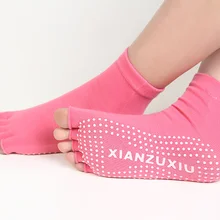 Женские носки для йоги, Нескользящие женские спортивные носки для массажа, теплые хлопковые носки для бега