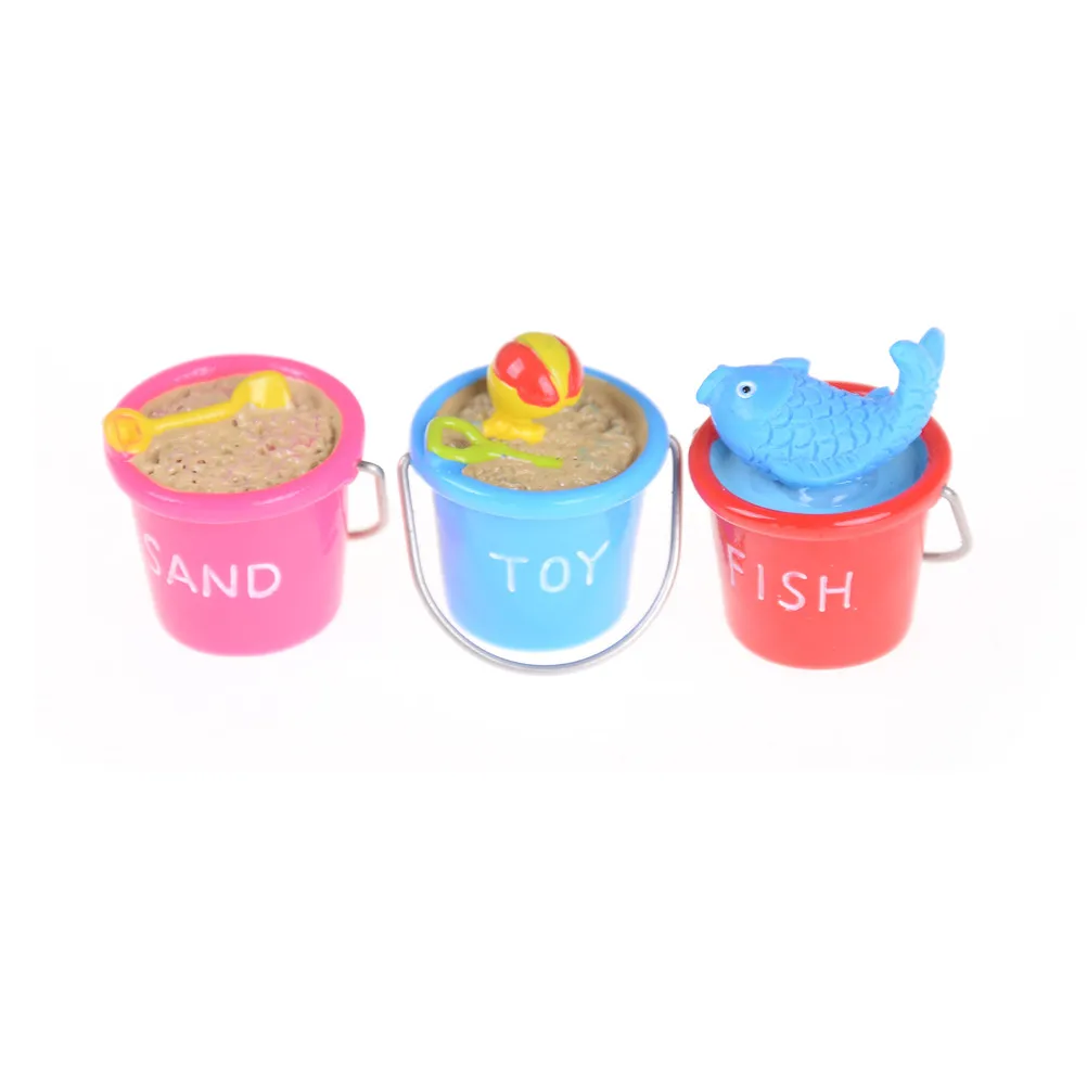 

2019 New Sand Beach Buckets Ornaments Dollhouse Miniature Model Toys Scene 1:12 Dollhouse Accessories Randomly 3 Styles
