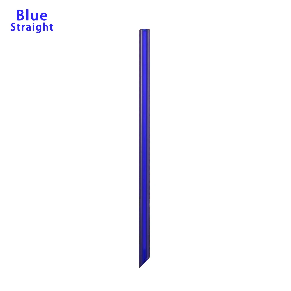 1 шт 18 см многоразовая стеклянная соломинка для питья Бытовая прямая/гнущаяся пирекс стеклянная соломинка аксессуары для кухонного бара - Цвет: Straight blue