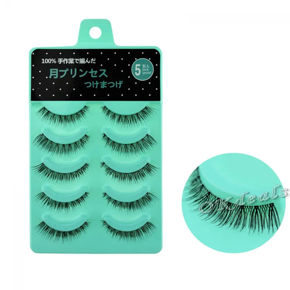 

5 Pairs Women Lady Short Cross Natural False Eyelashes Daily Handmade Eye Lashes Beauty Extension Tool Hot