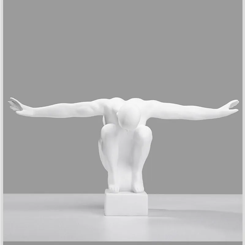 41 см смоляная скульптура для ныряльщика, украшение для дома, черно-белая статуя человека, художественная статуэтка, аксессуары для украшения дома R439