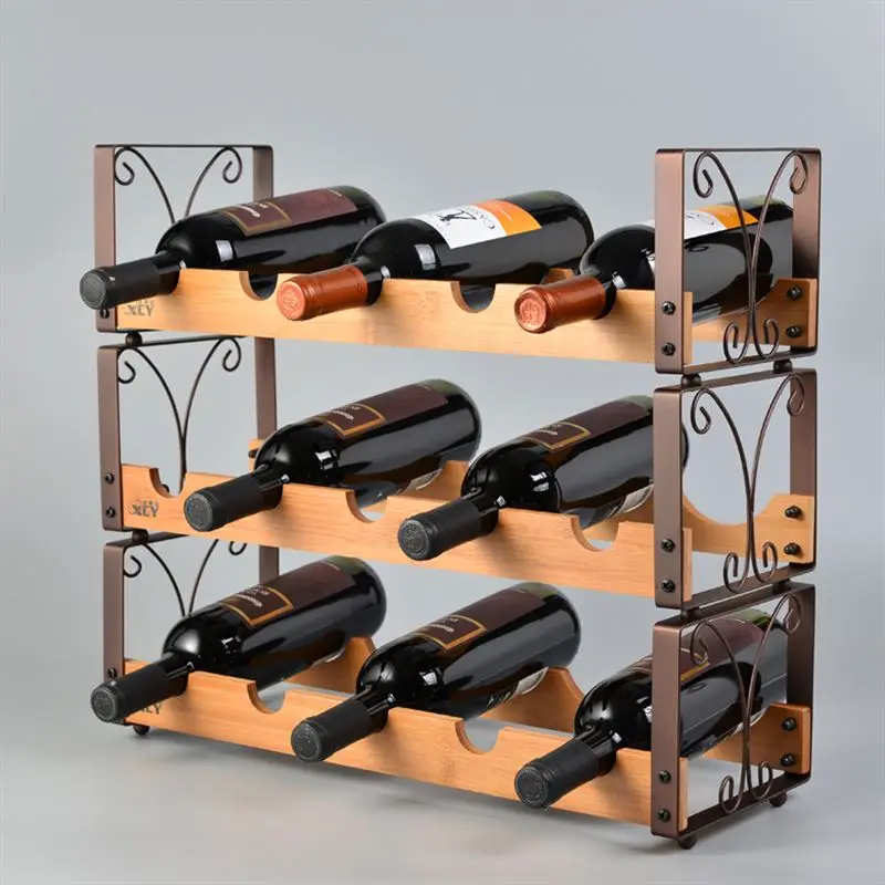 

Wine racks Solid wood stacking wine racks ornaments wine rack creative wine cabinet pendulum (Without bottles) LU719411