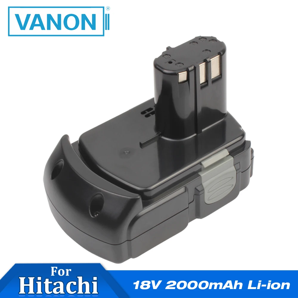 

VANON For Hitachi 18V 2000mAh Li-ion 2.0Ah Rechargeable Battery for HITACHI EBM1815 Cordless Drill Power Tool EBM1830 DS18DL