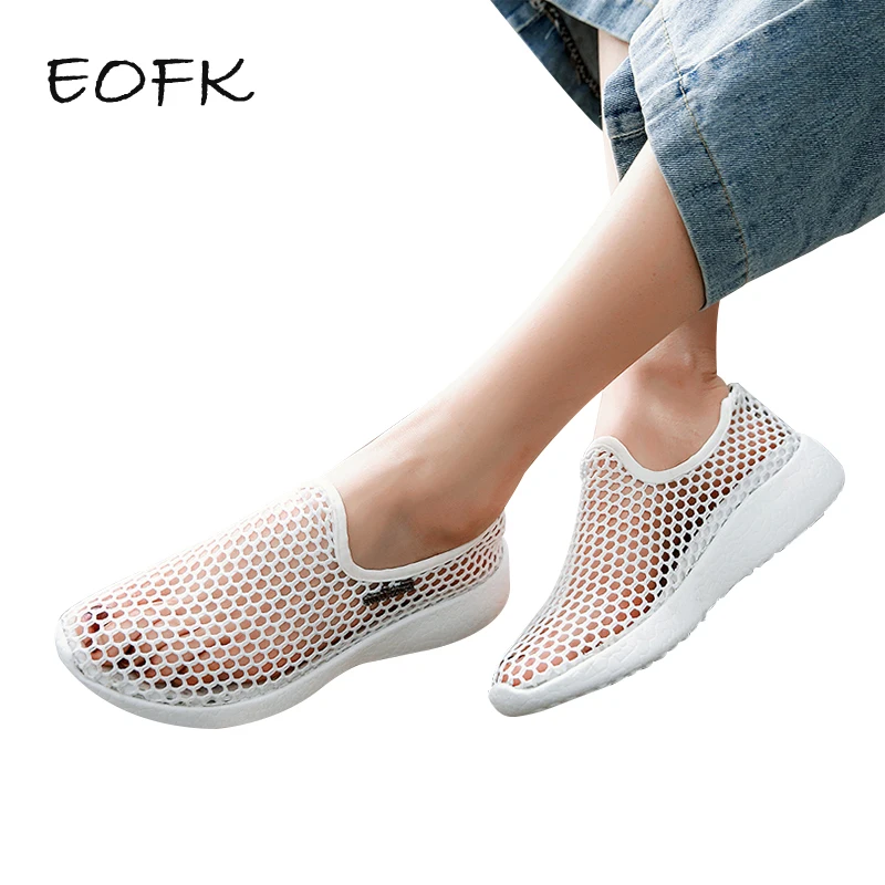 

EOFK Women Shoes Summer Mesh Breathable Shoes Woman Shoes Sneakers Soft Comfortable Slip On Women's Shoes