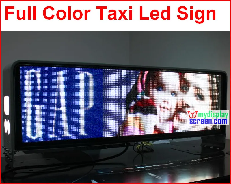 

led taxi full color display screen,960mm * 320mm,wide view angle,5mm smd high clear taxi sign, 5m-100m,high clear,192*64 pixel