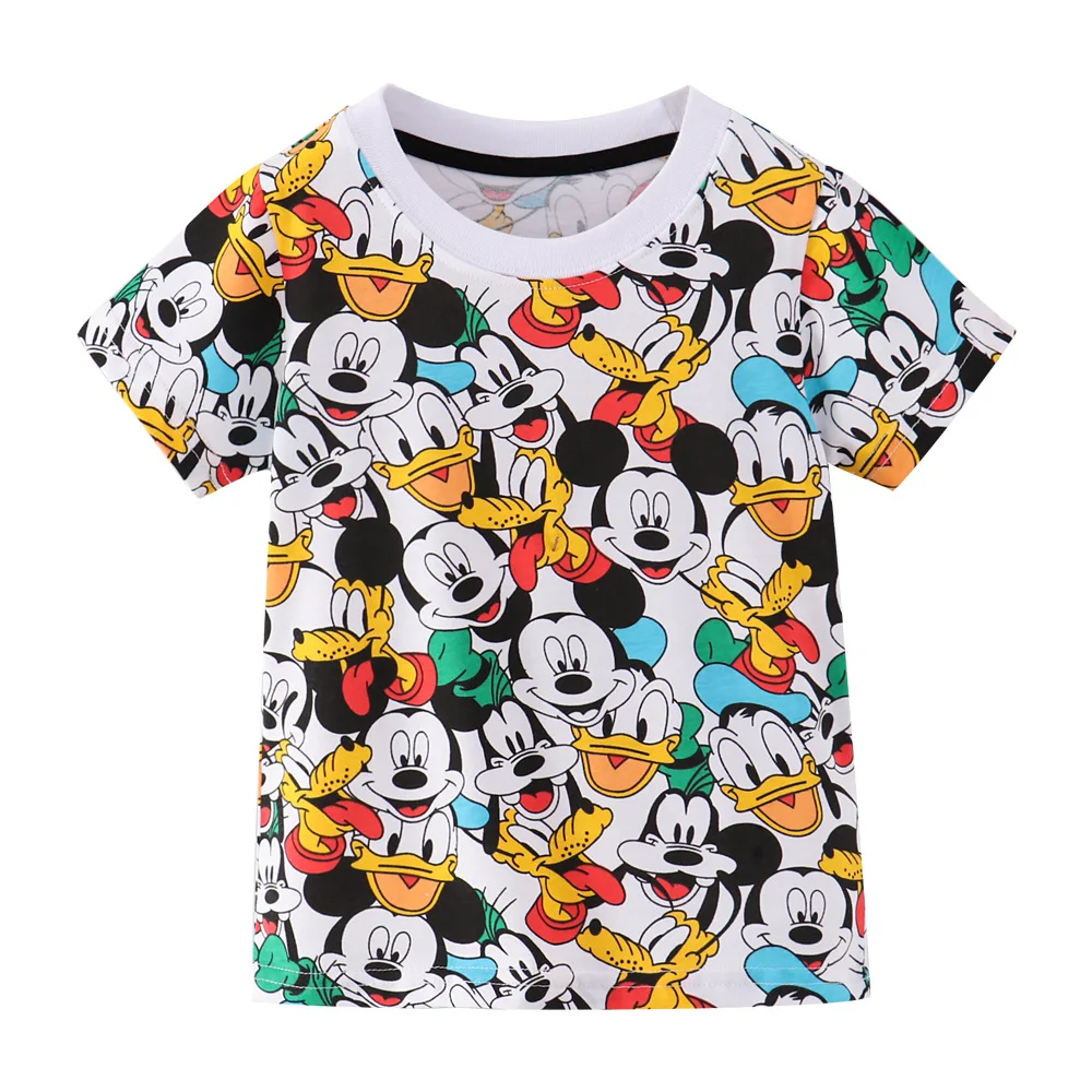 

Cotton Kids Boys T Shirts Mickey Cartoon Baby Girls T-shirt 2019 Summer Short Sleeve Donald Duck Children Clothes Tops