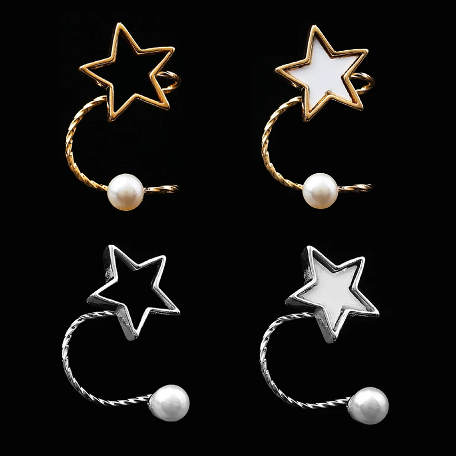 

SHEEGIOR New Fashion Punk Clip Earrings for Women Star Gold Silver color Earrings Ear Cuff Brincos Pearl Jewelry Christmas Gifts