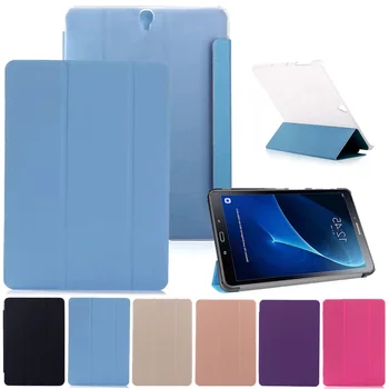 

Case For Samsung Galaxy Tab S3 9.7 inch T825 T820 SM-T820 SM-T825 Tablet Cover Pu Leather Flip Case Transparent PC Back Cover