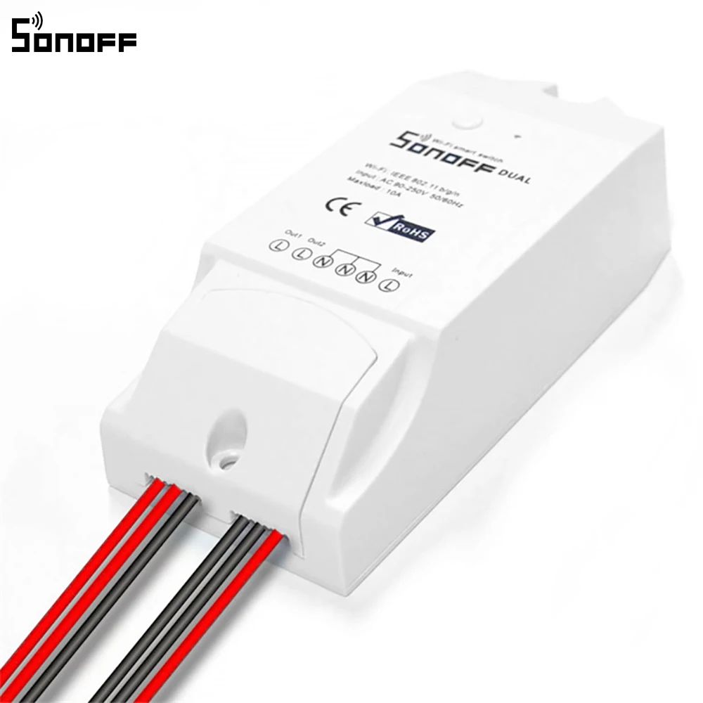 Sonoff Dual 2CH Wifi умный переключатель домашний пульт дистанционного управления беспроводной переключатель универсальный модуль Таймер Wi-Fi переключатель умный дом управление Лер