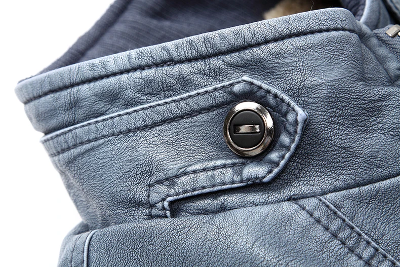 Новая мотоциклетная кожаная куртка Мужская Флисовая Весна Зима размера плюс XXXL Мода из искусственной кожи толстое пальто мужской M-3XL синий коричневый