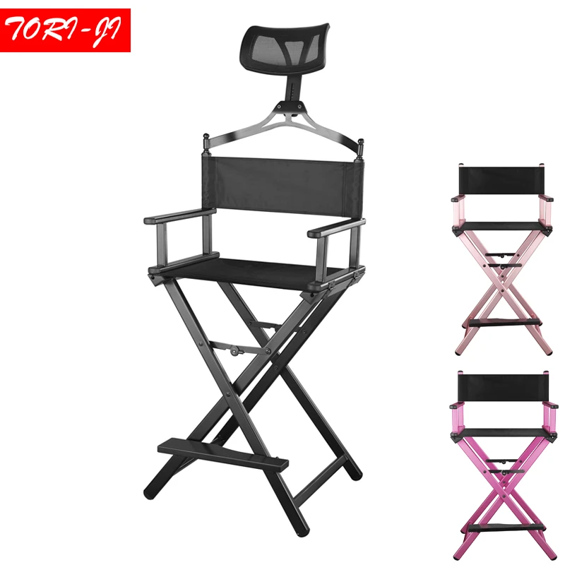 

Tori-ji Aluminum Frame Makeup Artist Director Chair Foldable Furniture Lightweight Portable Folding Director Makeup
