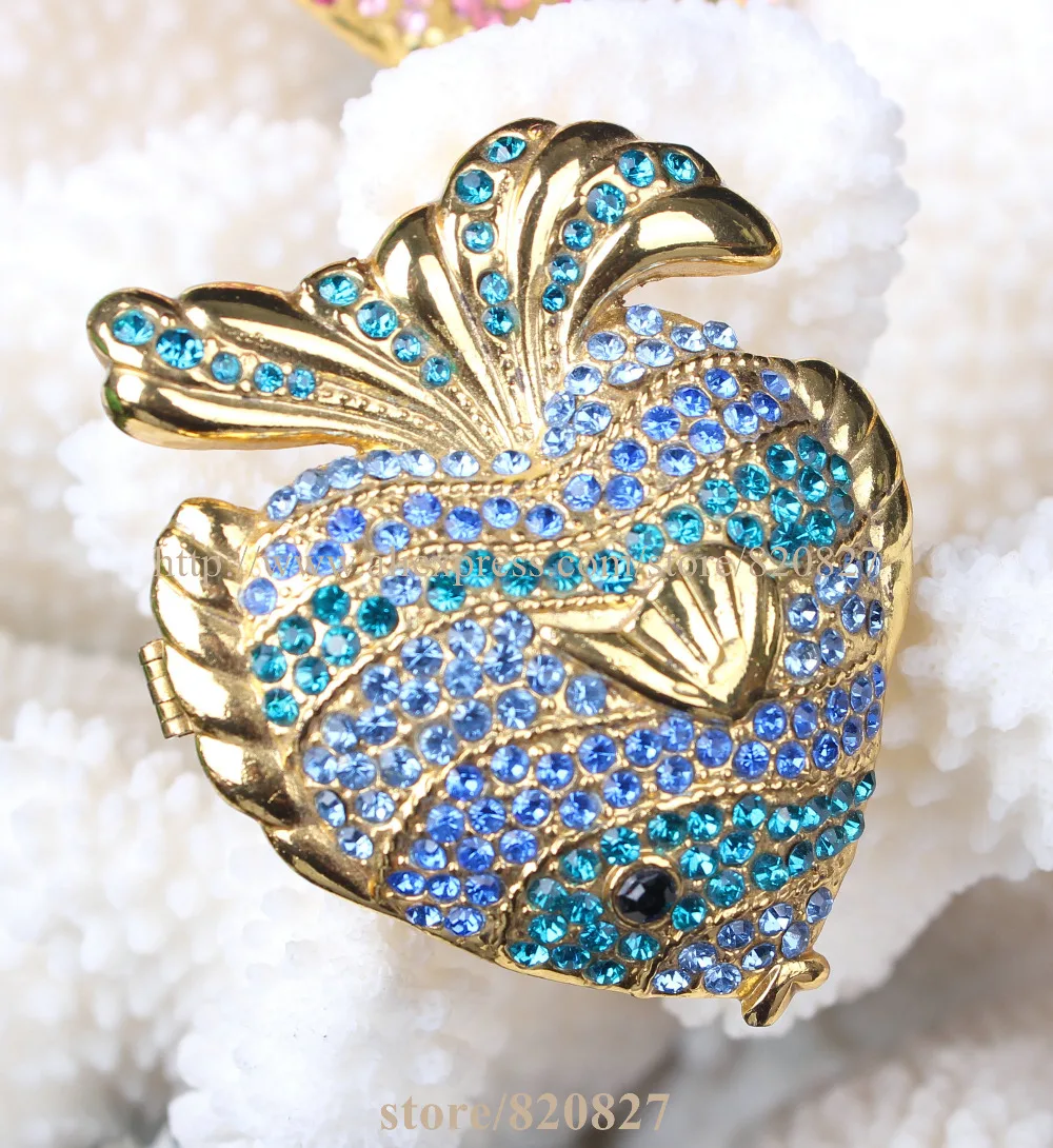 

Ocean Fish Jewelry Box Fish Handmade Jeweled Metal Trinket Box Luxury Jewelry Box Organizer