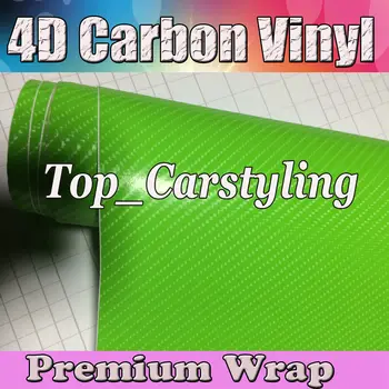 

Apple Green 4D Carbon Fibre Vinyl Wrap Carbon Fiber Sticker Vinyle Roll With Air Free Bubble For Car Sticker Size:5ftx98ft
