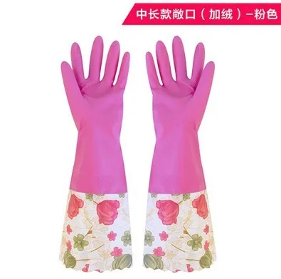 Домашняя экспозиция в длинном разделе теплые перчатки-плюс бархатные перчатки - Цвет: Pink