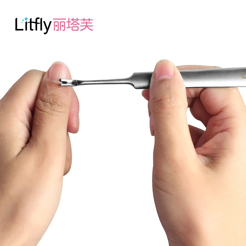 Litfly rita stainless steel peeling fork nail art fork knife stick