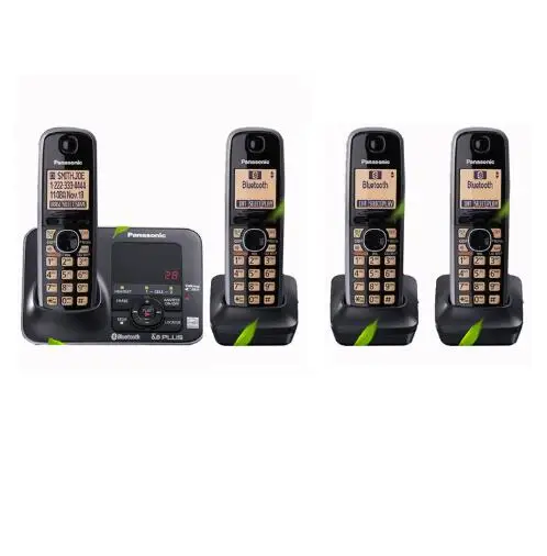 Four Handsets Bluetooth Fuction DECT 6,0 цифровой беспроводной стационарный телефон с системой ответа ID вызова Handfree Домашние беспроводные телефоны Черный - Цвет: Four Handsets