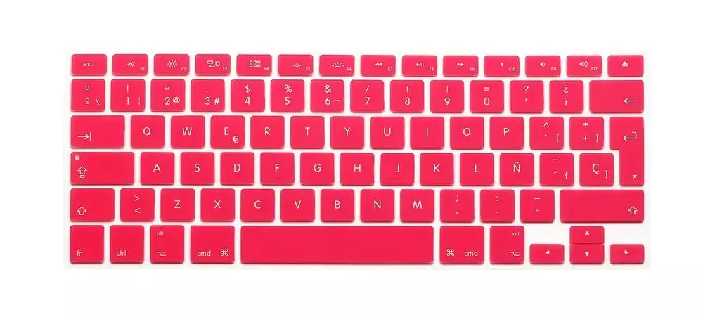 Испанская версия ЕС силиконовые чехлы для клавиатуры Скины протектор для Macbook Air 13 retina Pro 13 15 A1369 A1278 A1286 A1425 A1398 - Color: Pink