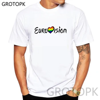 

Pride Lgbt Gay Lesbian Rainbow Cool Design T Shirt for Men/women Harajuku Cotton White T Shirt Eurovision Prints Couple Clothes