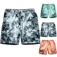 CHAMSGEND мужские пляжные свободные шорты с принтом для отдыха и серфинга, Модные Удобные Пляжные штаны для отдыха на море, мужские плавки для плавания