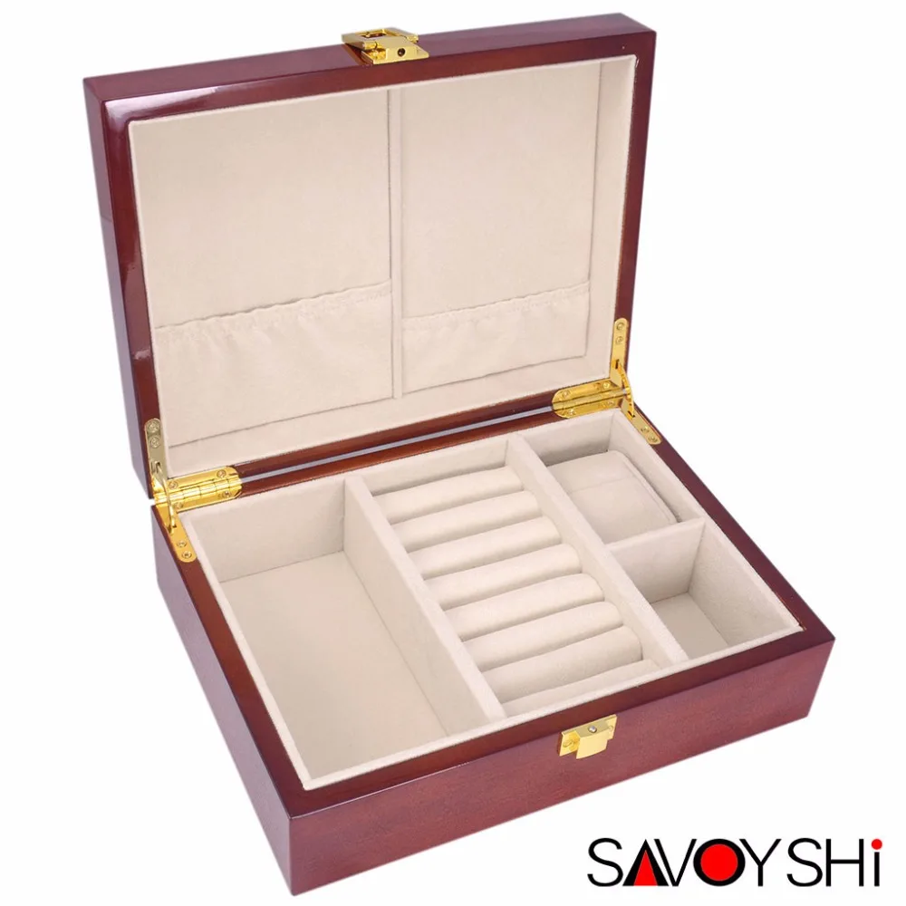 Роскошная деревянная коробка для хранения ювелирных изделий SAVOYSHI чехол запонок