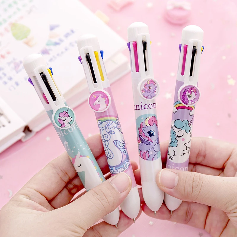 

Cartoon Animal unicorn Girl Writing Ballpoint Pen Office Supplies Multifunction Stationery Kids Boy Cute Color Ball Point Pens