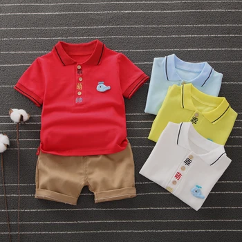 

Summer Baby Boys Clothes Short Sleeve Words Cartoon Print Tops T-shirt+Shorts Kid Clothes Casual Outfits Sets