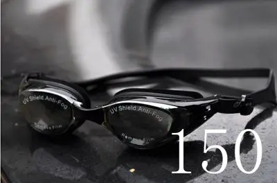 Плавание ming очки для близорукости, очки для мужчин и женщин, силиконовый Плавание ming очки Анти-туман регулируется Плавание Очки летние водонепроницаемые glasses200-800 - Цвет: black 150