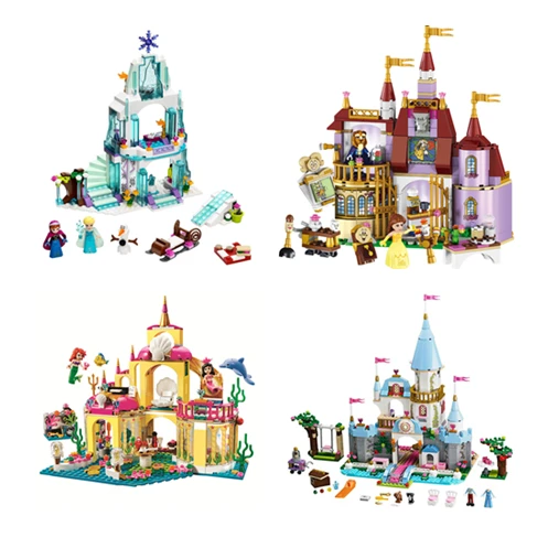 Princess Legoings Cinderella Elsa Anna Mermaid Ariel Castle Building Blocks Figure Girl Friends Bricks Toys Princess Legoings Cinderella Elsa Anna Mermaid Ariel Castle Building Blocks Figure Girl Friends Bricks Toys