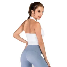 Спортивный жилет женский для бега фитнес-кроп Топ для тренировки Стропы быстросохнущая майка для занятий йогой топы без рукавов пуш-ап нагрудный коврик спортивная одежда