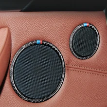

Car Accessories For BMW E90 320i 325i E84 X1 Carbon Fiber door Speaker Decorative Circle Loudspeaker Trim Stickers