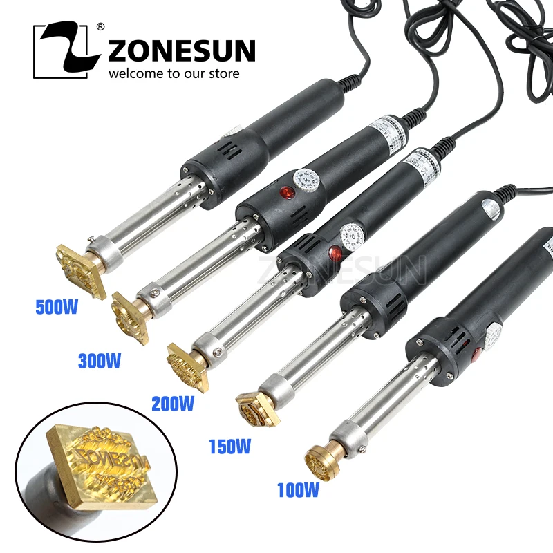 

ZONESUN Leather Stamping Embossing Machine Soldering Branding Iron Custom Mold Leather Cake Dessert Logo Handheld Embosser