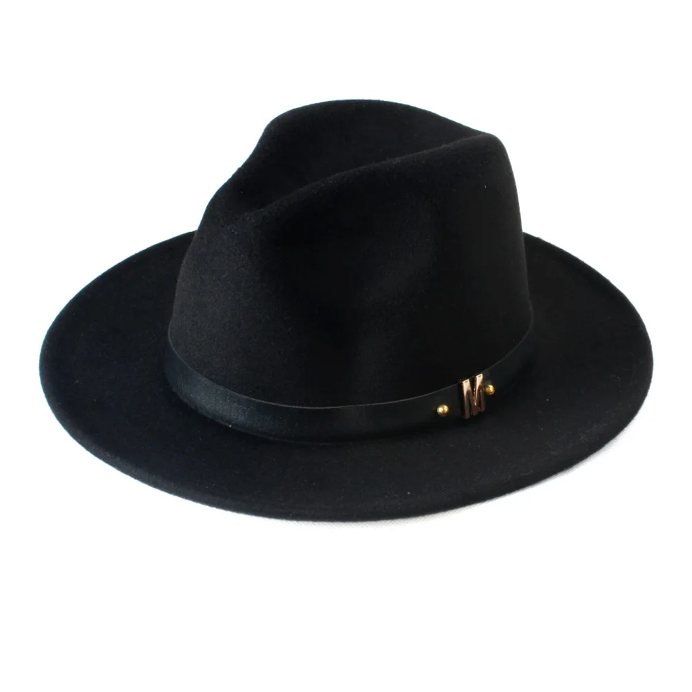 Новая шерстяная мужская шляпа от солнца для джентльмена с широкими шерстяными шапками для джазования с полями, церковная Кепка Панама Федора 20