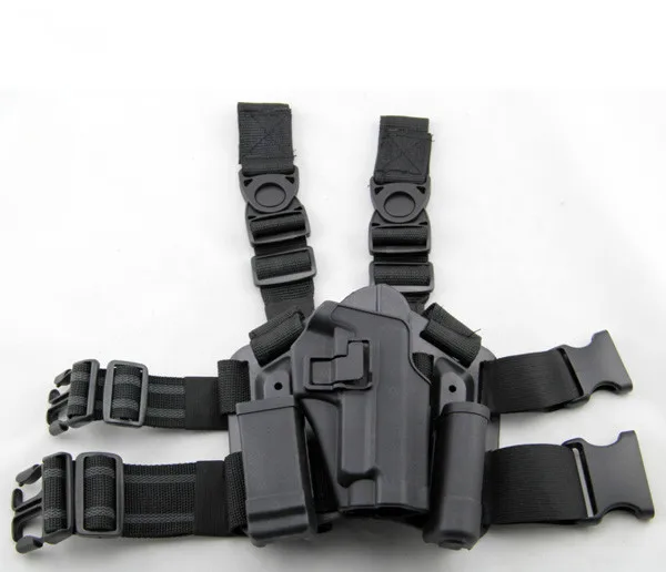 

Tactical CQC SIG P220/P226 sets Drop Leg Holster With Flashlight Pouch Holster Right handed ABS platform Set
