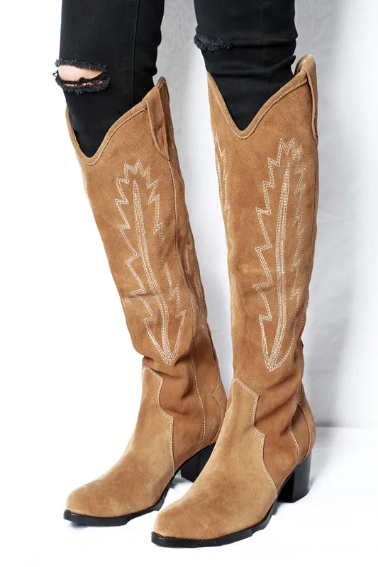 cowboy boots suede