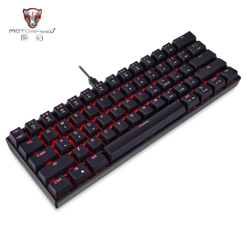 

MOTOSPEED CK61 Mechanical Keyboard RGB Backlight Type-C 61-Key Gaming Keypad 2ms Response Speed All Anti-ghost Keys