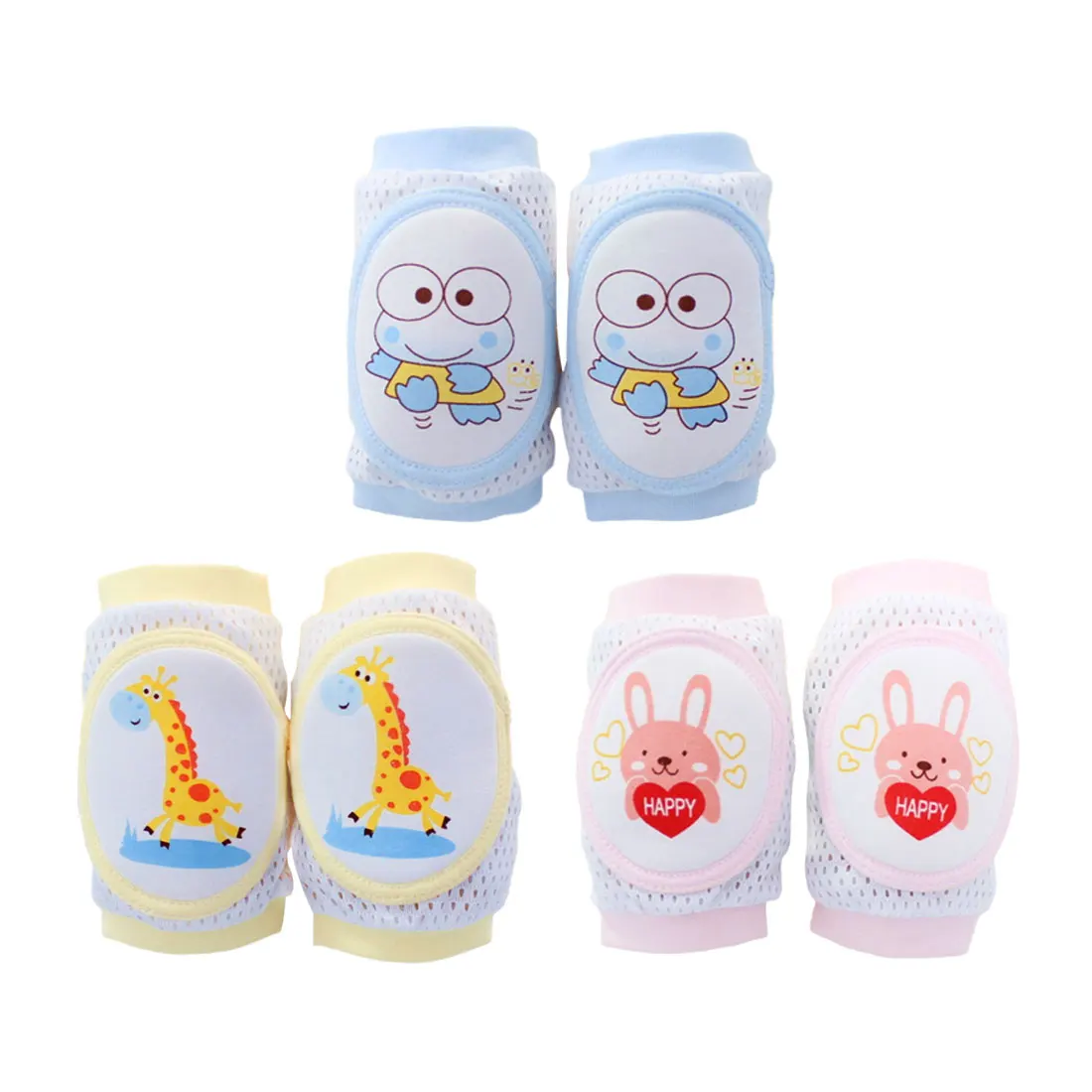 Baby crawler protector cotton child knee with children grille boy leg set cartoon baby knee pads non-slip mat cushion
